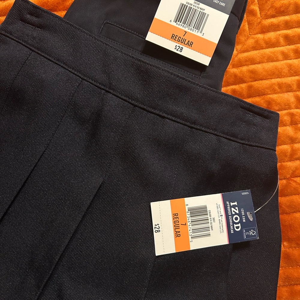 IZOD girls school uniform bottoms navy blue size 7 new with tags